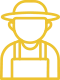 Icono amarillo de trabajador con casco de seguridad